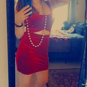 Red Velvet Mini Dress